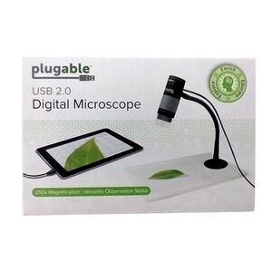 Plugable USB Digital Magnifier Microscope Camera w/ Stand Flexible Arm (250x)